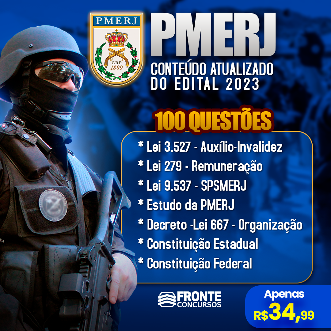 Capa do Curso 100 Questões para PMERJ Atualizado IBADE